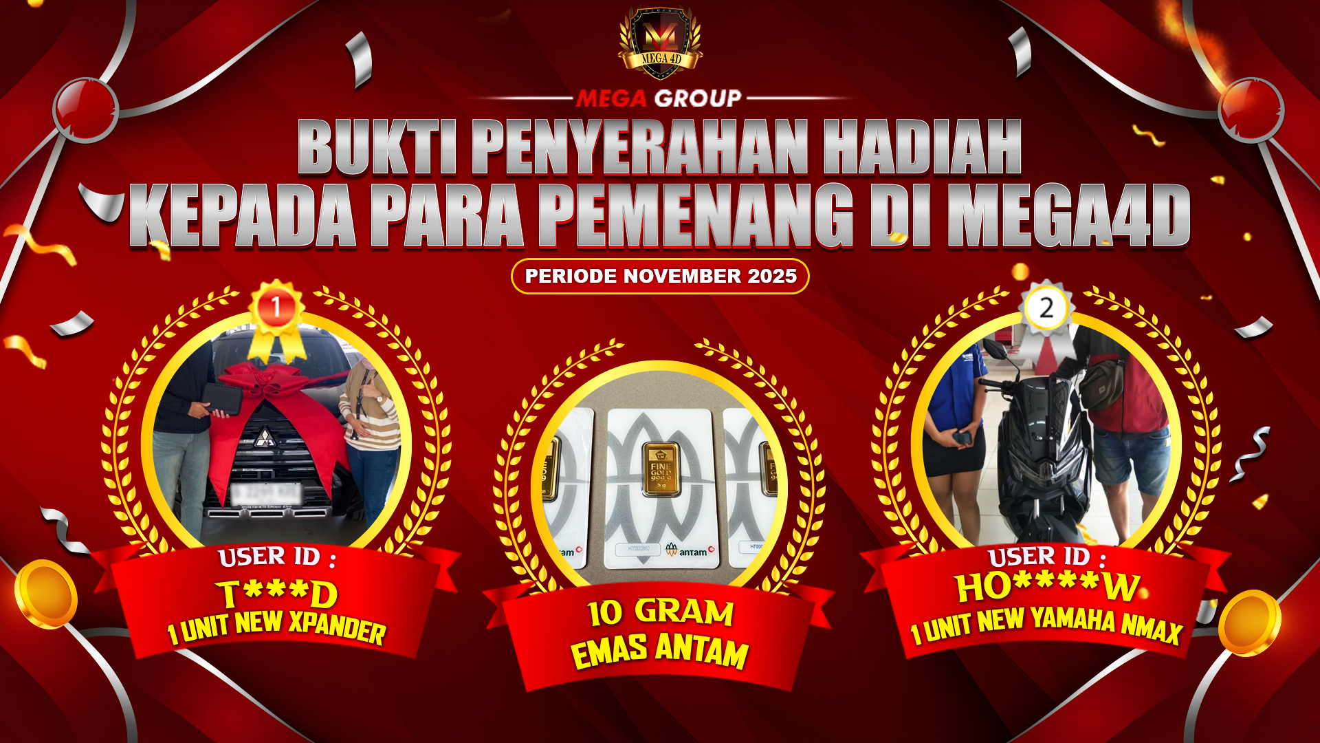 Selamat Kepada Member Setia MEGA4D Sudah Memenangkan Satu Unit Mobil New Xpander