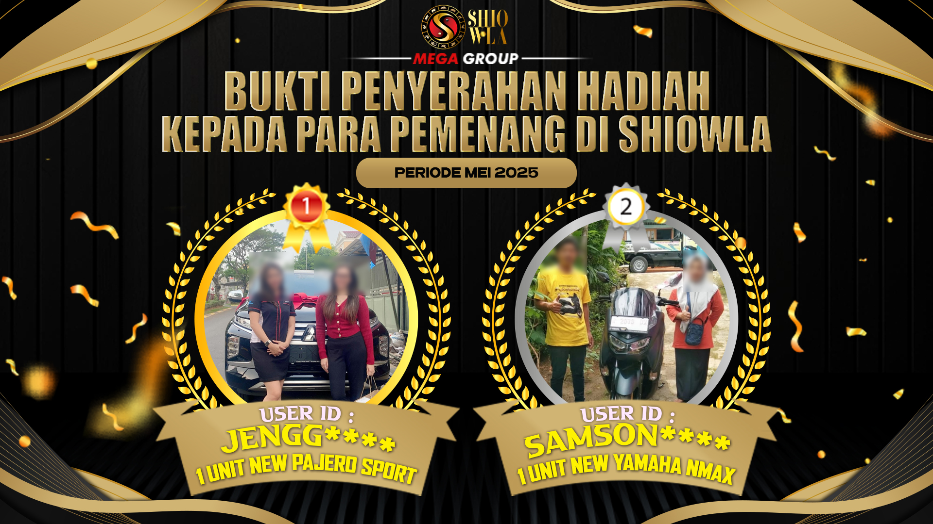 Selamat Kepada Member Setia SHIOWLA Sudah Memenangkan Satu Unit Mobil Pajero Sport